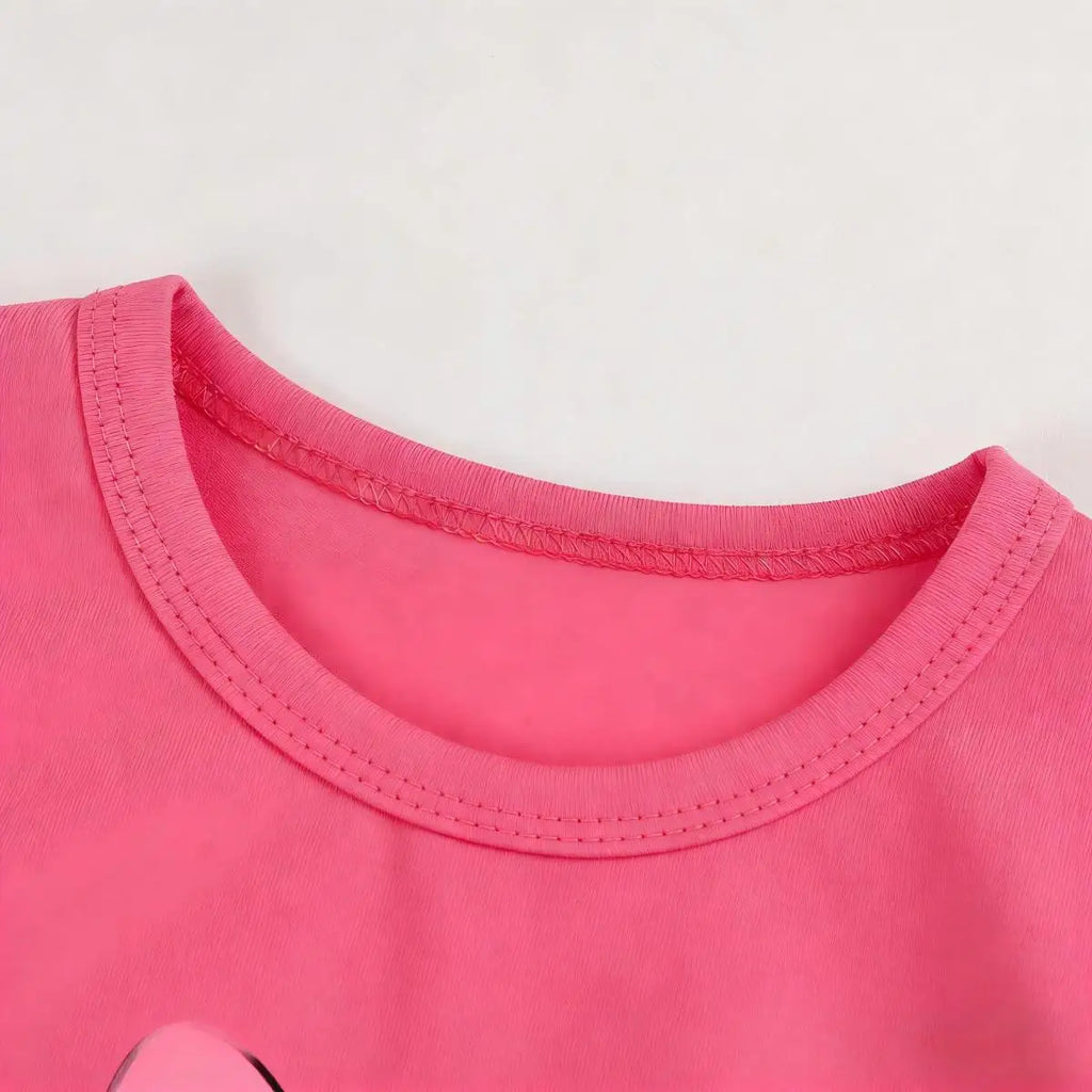 Baby Girl Summer Outfit Set Short Sleeve T-shirt And Shorts Children's Clothing Ages 0-4T
